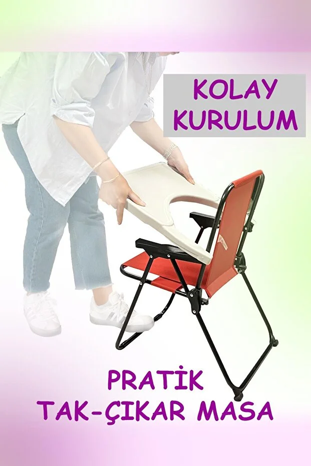 2–6 Yaş, Baby Dinazor Katlanır Oyun Aktivite Masası, Tak-Çıkar Masa ile-KIRMIZI